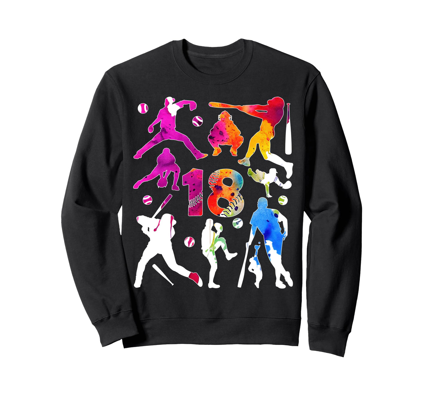 Number 18 Years Baseball 18Th Sweatshirt - Streetwear Style Men Women - T-Shirt, Sweatshirt, Hoodie