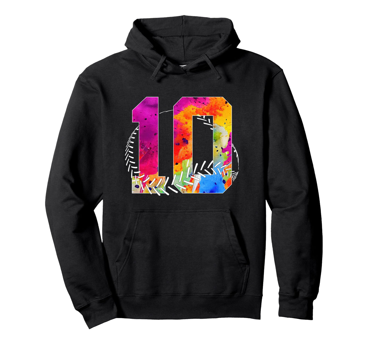Number 10 Years Baseball 10Th Hoodie - Fun Novelty Design Men Women - T-Shirt, Sweatshirt, Hoodie