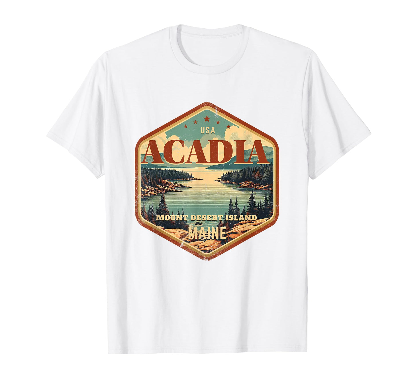 Acadia National Park Hexagonal T-Shirt - Streetwear Style for Adults - T-Shirt, Sweatshirt, Hoodie
