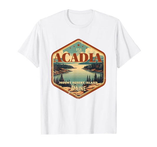 Acadia National Park Hexagonal T-Shirt - Streetwear Style for Adults - T-Shirt, Sweatshirt, Hoodie