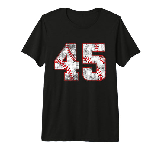 Baseball 45 Jersey Number Tri Blend T-Shirt - Streetwear Style Men Women - T-Shirt, Sweatshirt, Hoodie