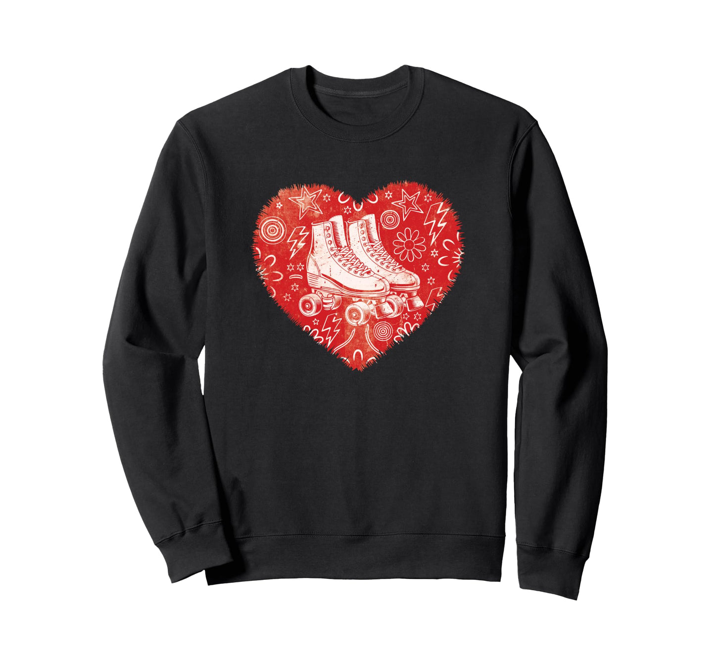 Roller Skater Heart Street Sweatshirt - Casual Everyday Wear Men Women - T-Shirt, Sweatshirt, Hoodie