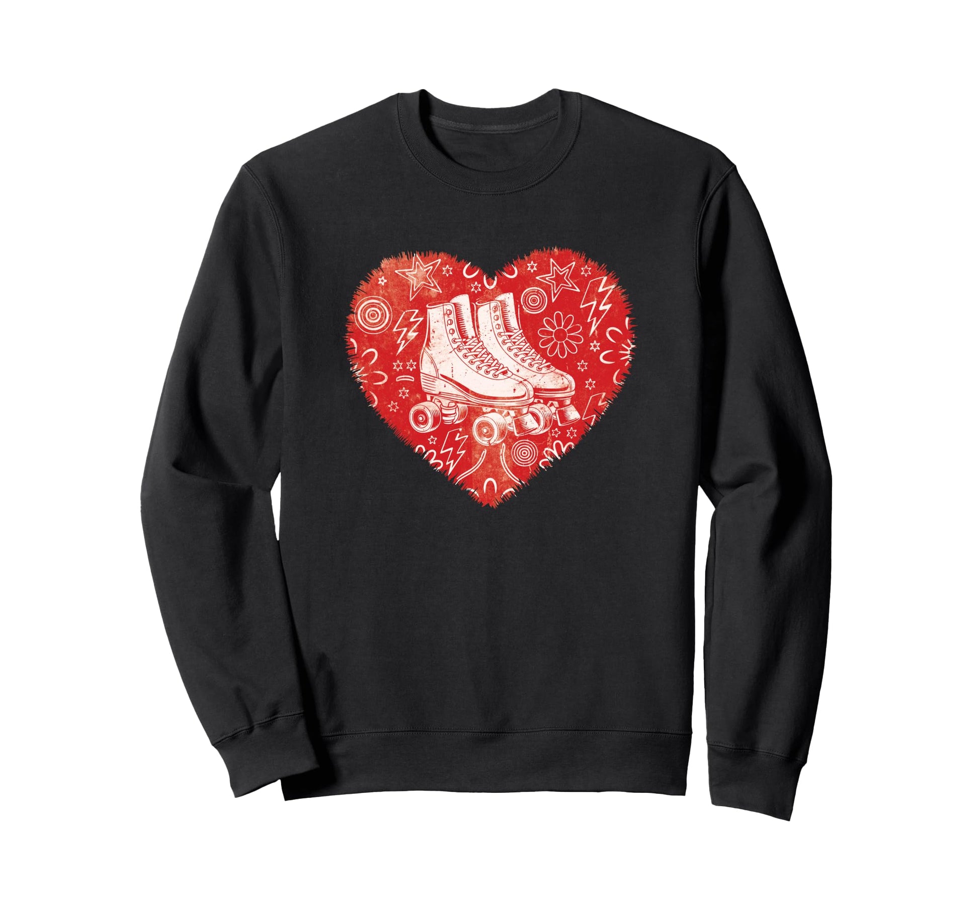 Roller Skater Heart Street Sweatshirt - Casual Everyday Wear Men Women - T-Shirt, Sweatshirt, Hoodie