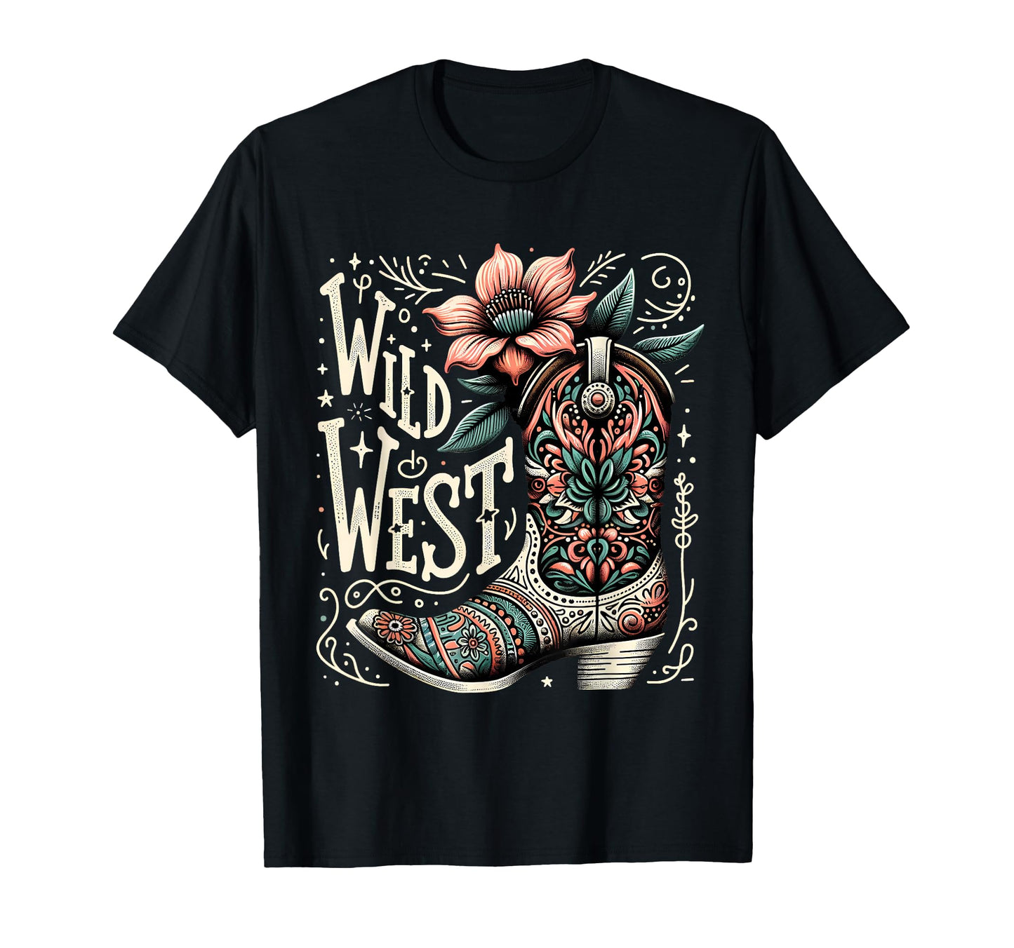 Wild West Country Music Cowgirl T-Shirt - Casual Everyday Wear Men Women - T-Shirt, Sweatshirt, Hoodie