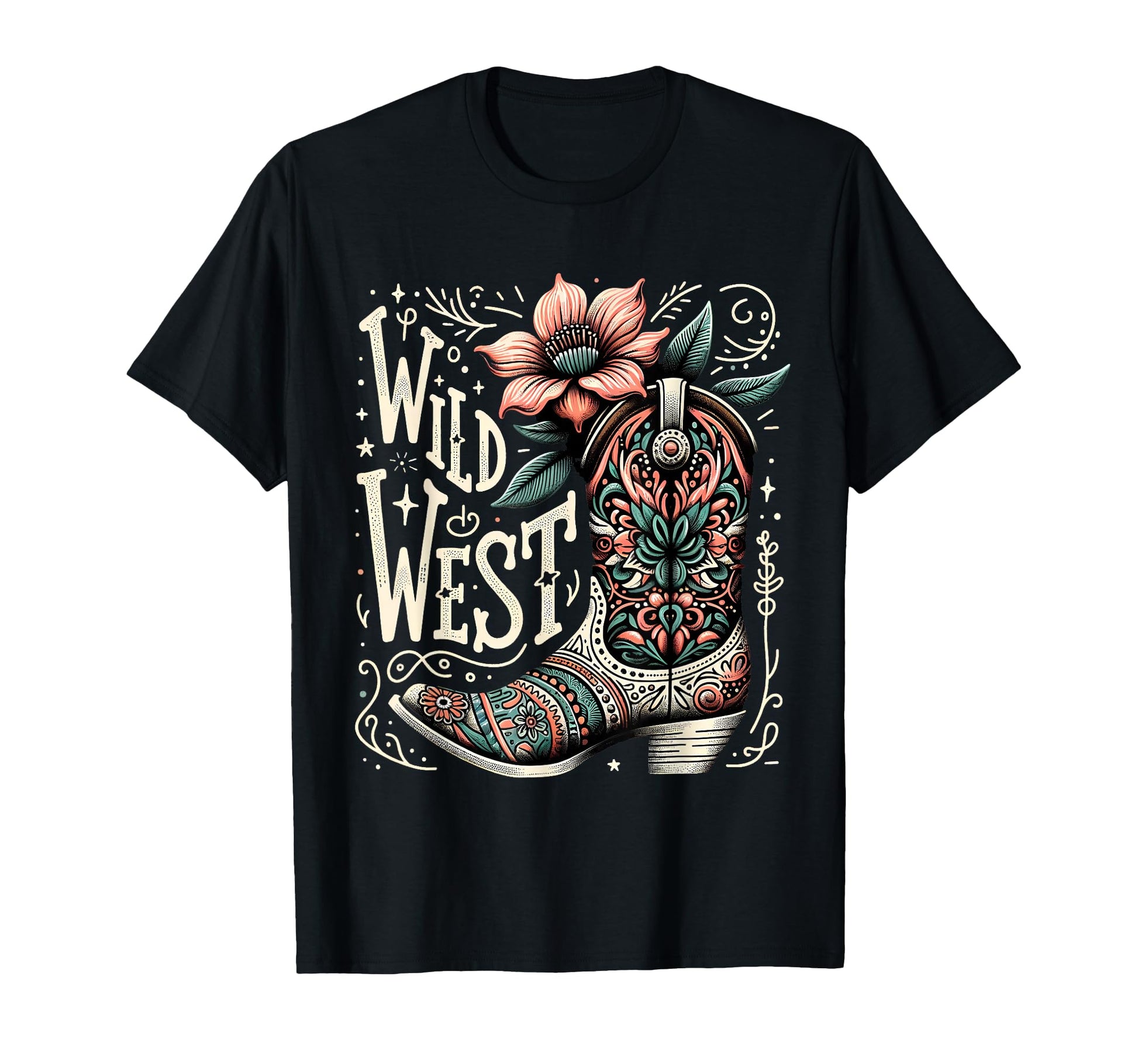 Wild West Country Music Cowgirl T-Shirt - Casual Everyday Wear Men Women - T-Shirt, Sweatshirt, Hoodie
