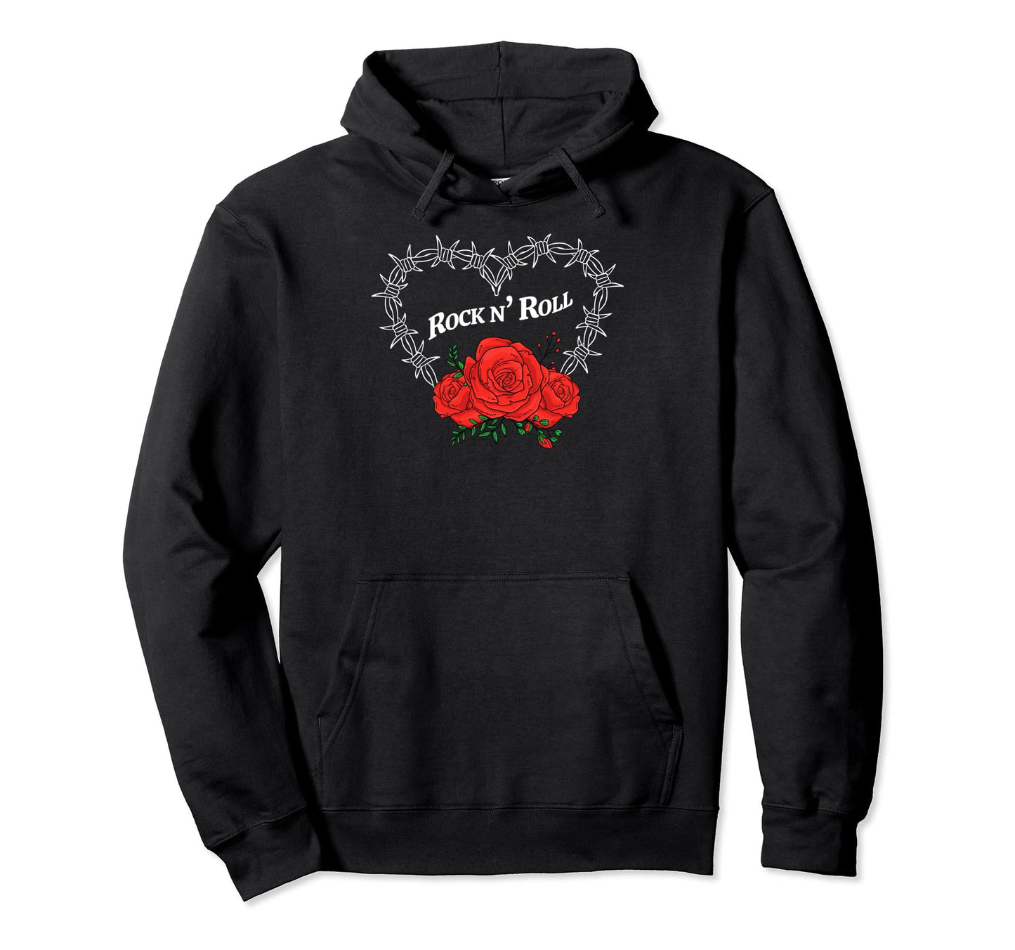 Typography Rose 80S 90S Rock Roll Hoodie - Minimalist Print for Adults - T-Shirt, Sweatshirt, Hoodie