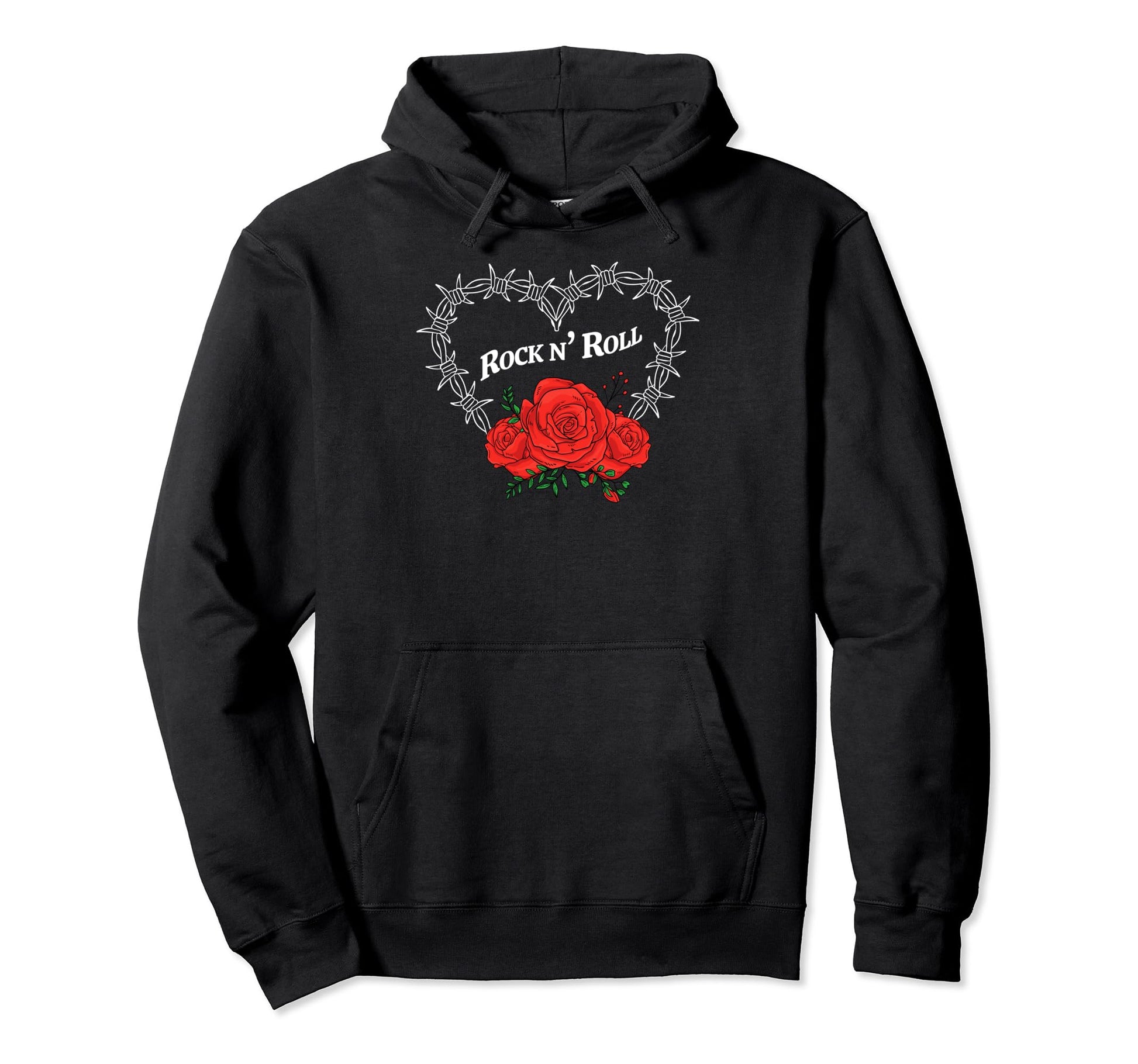 Typography Rose 80S 90S Rock Roll Hoodie - Minimalist Print for Adults - T-Shirt, Sweatshirt, Hoodie