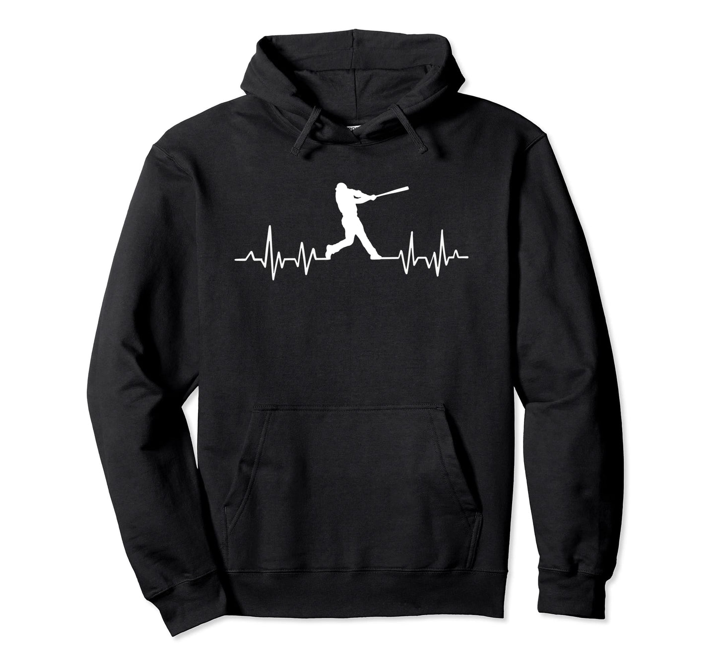 Heartbeat Softball Batter Baseball Hoodie - Casual Everyday Wear Men Women - T-Shirt, Sweatshirt, Hoodie