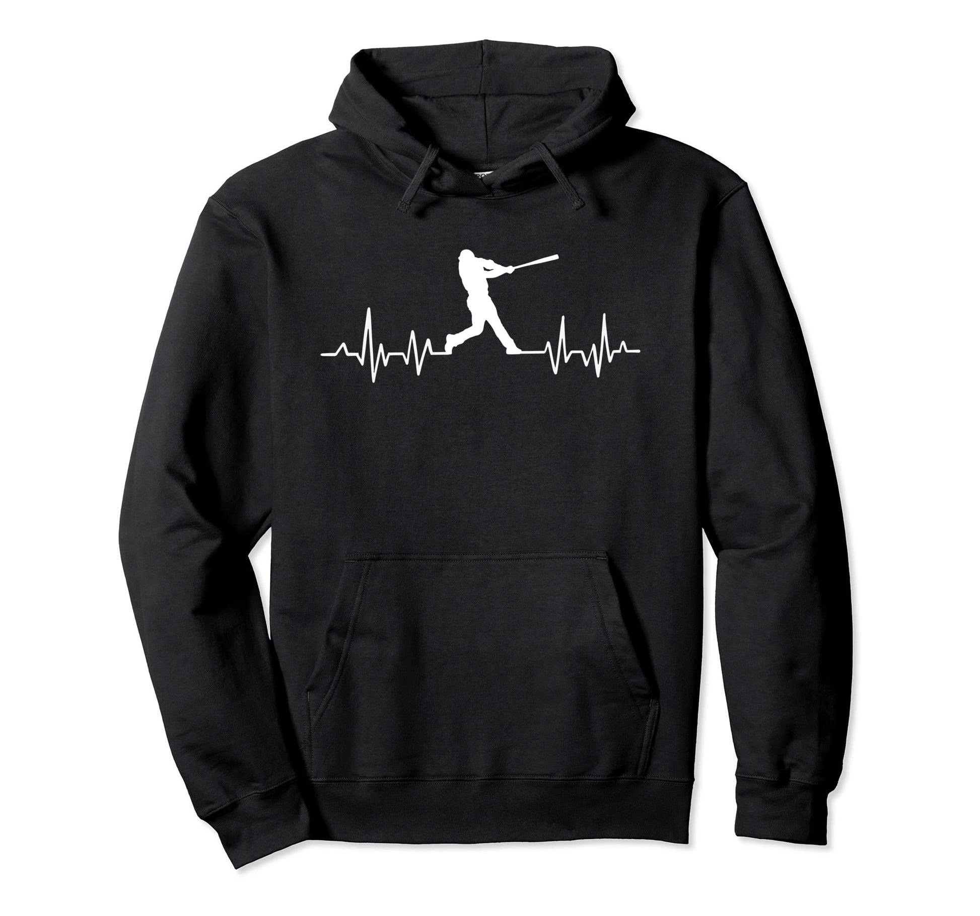 Heartbeat Softball Batter Baseball Hoodie - Casual Everyday Wear Men Women - T-Shirt, Sweatshirt, Hoodie