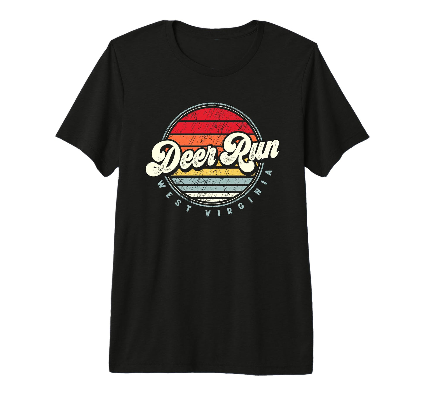Deer Run Home State 70S Sunset Tri Blend T-Shirt - Graphic Print Men Women - T-Shirt, Sweatshirt, Hoodie