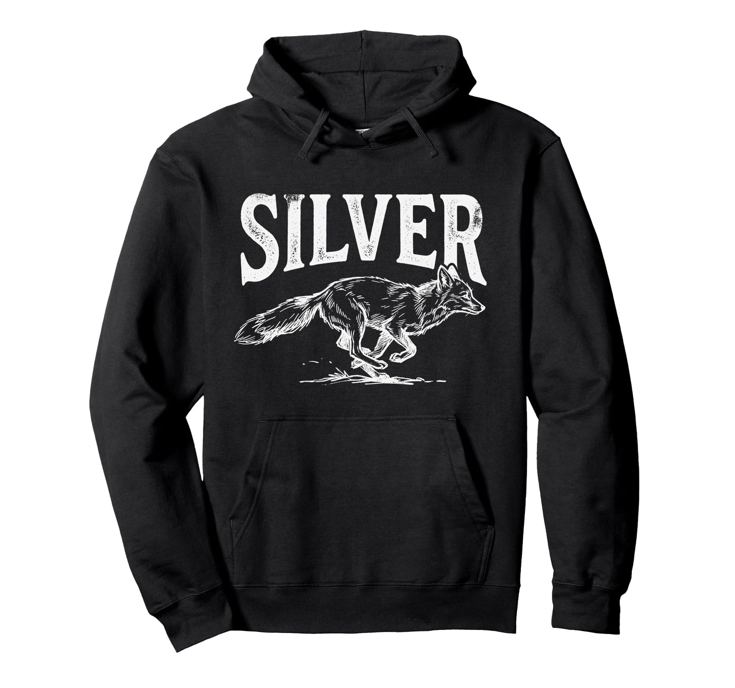 Funny Silver Fox Visual Pun Wildlife Hoodie - Custom Art Print for Adults - T-Shirt, Sweatshirt, Hoodie