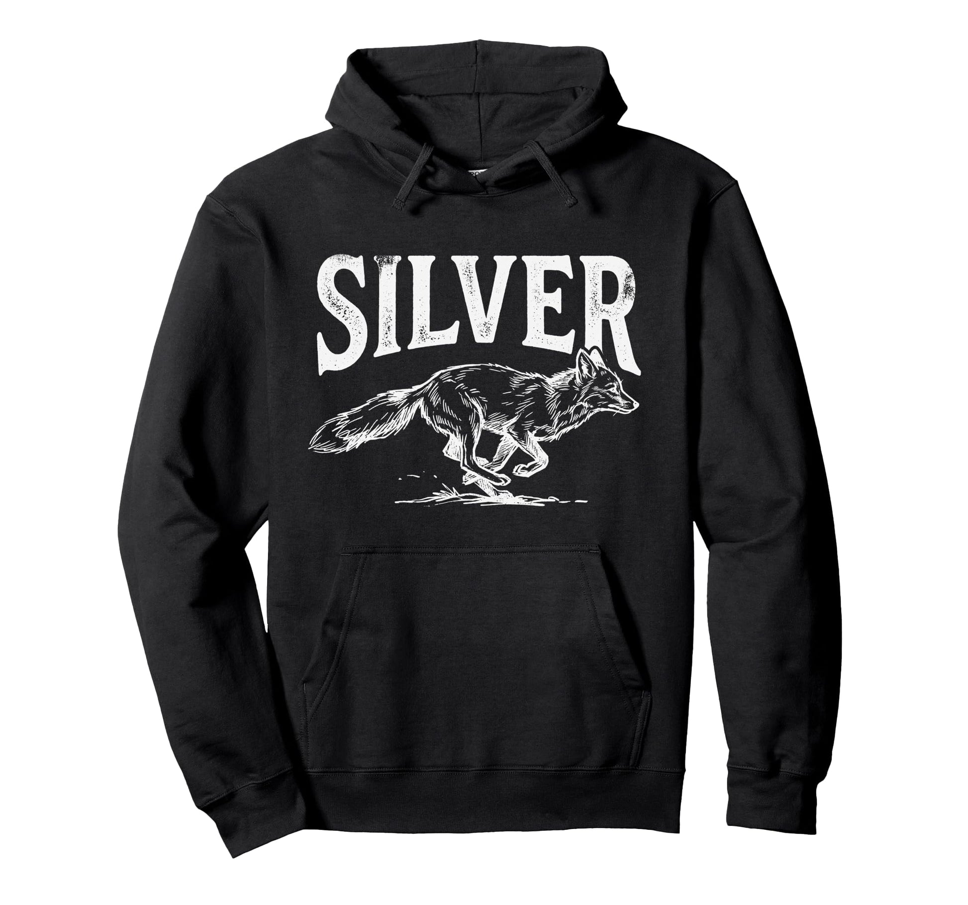 Funny Silver Fox Visual Pun Wildlife Hoodie - Custom Art Print for Adults - T-Shirt, Sweatshirt, Hoodie