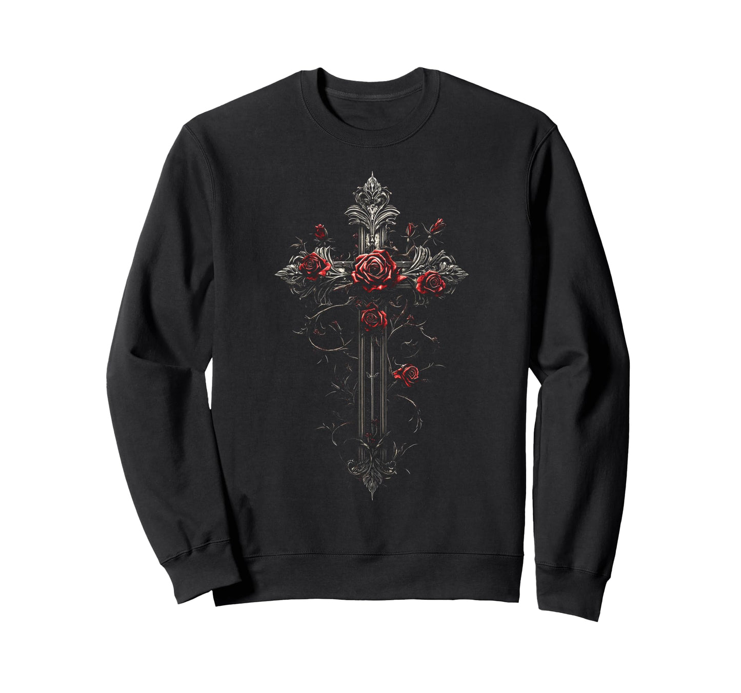 Gothic Cross Grunge Aesthetic Y2K Goth Sweatshirt - Custom Art Print Unisex - T-Shirt, Sweatshirt, Hoodie