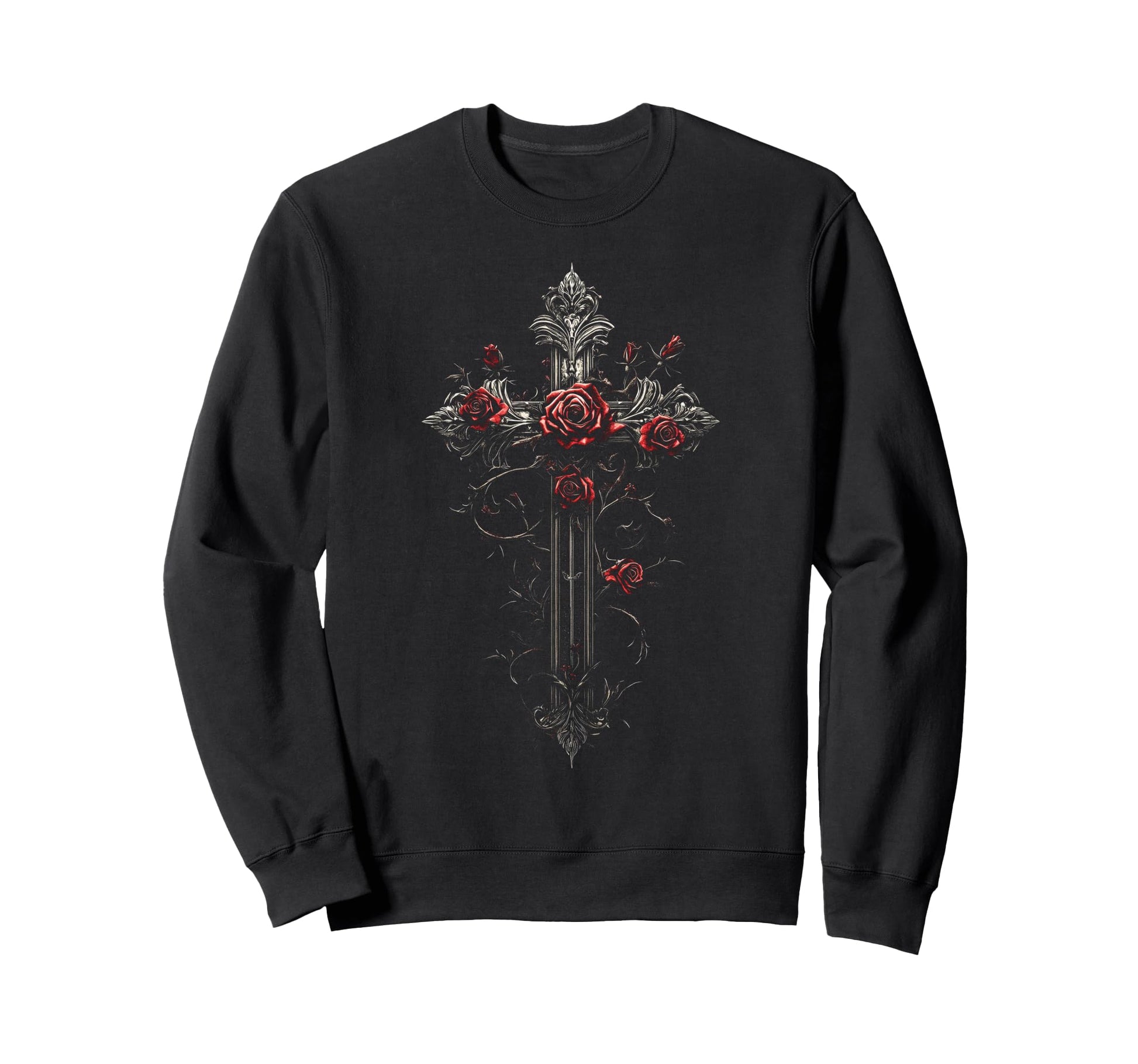 Gothic Cross Grunge Aesthetic Y2K Goth Sweatshirt - Custom Art Print Unisex - T-Shirt, Sweatshirt, Hoodie