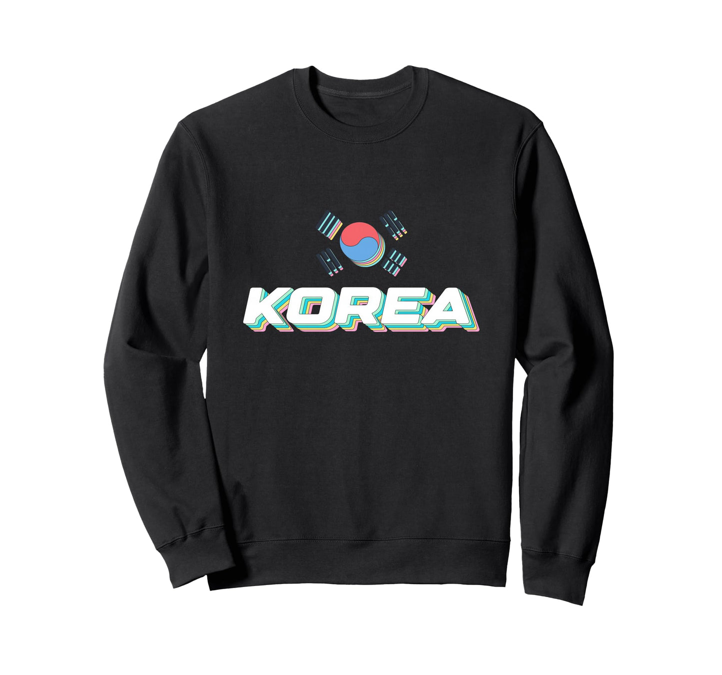 South Korea Flag Aesthetic Typography Sweatshirt - Minimalist Print Unisex - T-Shirt, Sweatshirt, Hoodie