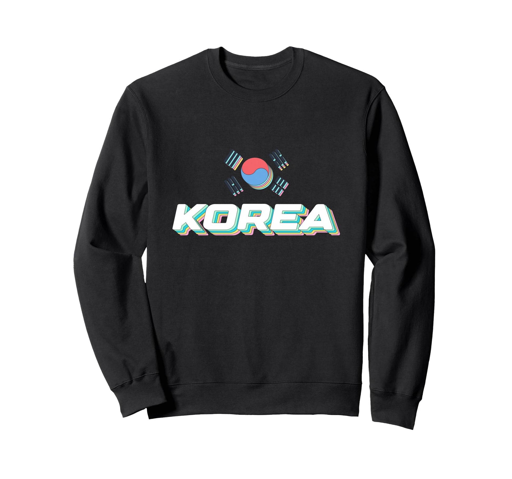 South Korea Flag Aesthetic Typography Sweatshirt - Minimalist Print Unisex - T-Shirt, Sweatshirt, Hoodie