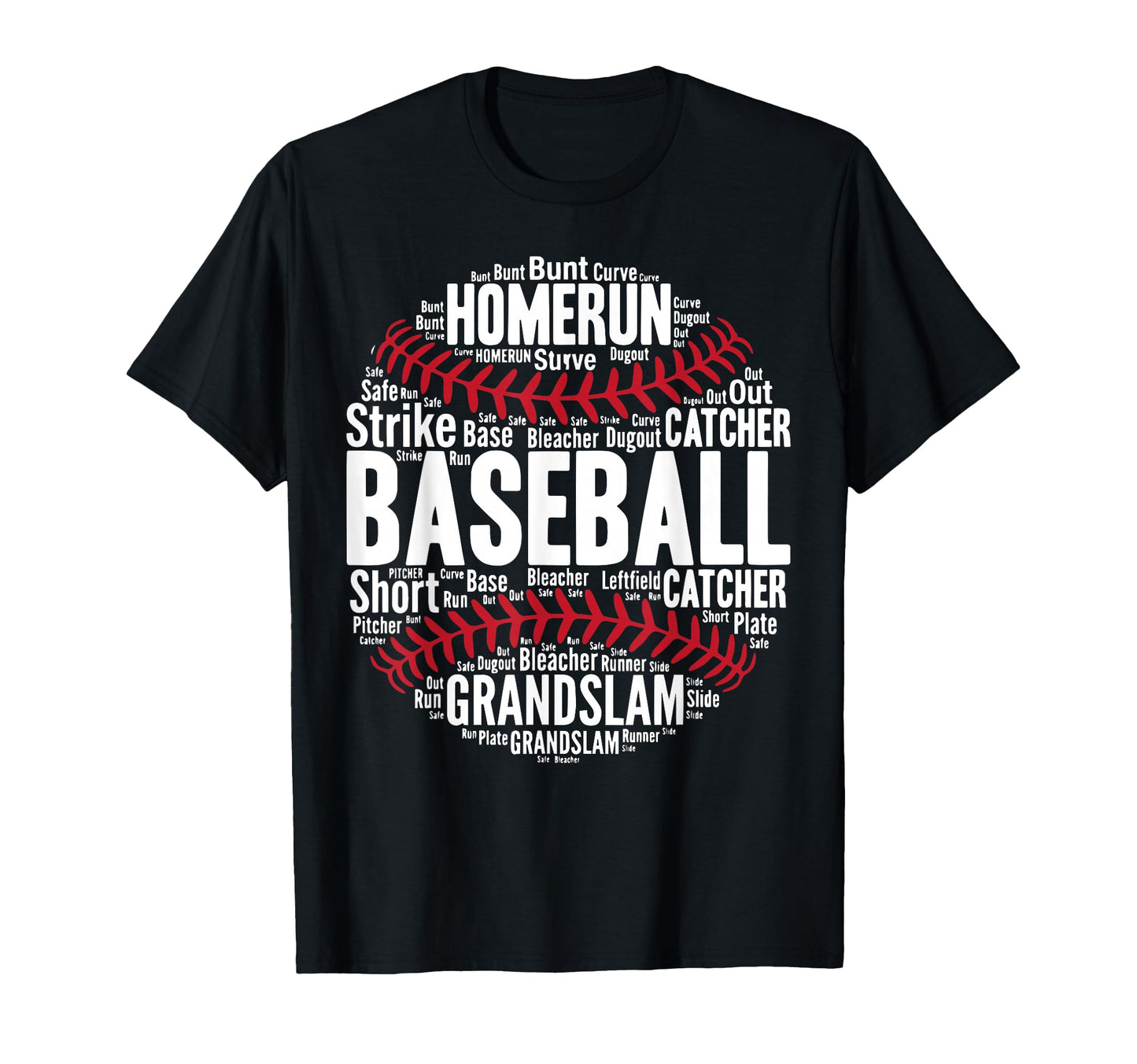 Baseball Fan Word Cloud Baseball T-Shirt - Trendy Graphic for Adults - T-Shirt, Sweatshirt, Hoodie