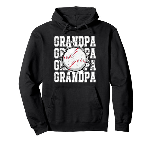 Baseball Grandpa Cracked Wall Family Hoodie - Trendy Graphic Men Women - T-Shirt, Sweatshirt, Hoodie