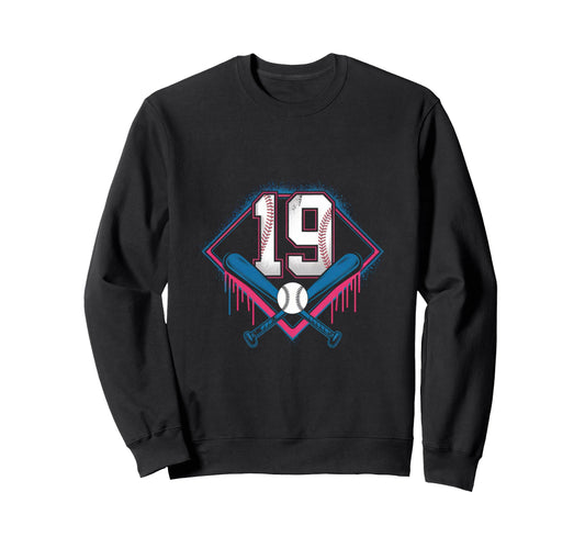 19Th Birthday Baseball Home Ice Sweatshirt - Fun Novelty Design Unisex - T-Shirt, Sweatshirt, Hoodie