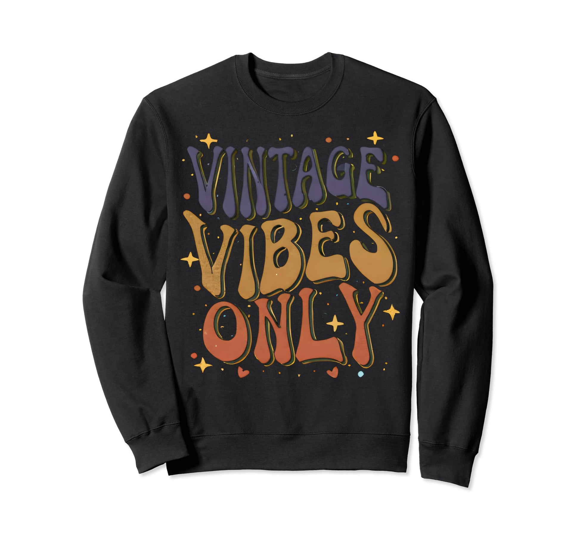 Vibes Only Groovy Aesthetic Sweatshirt - Graphic Print Men Women - T-Shirt, Sweatshirt, Hoodie