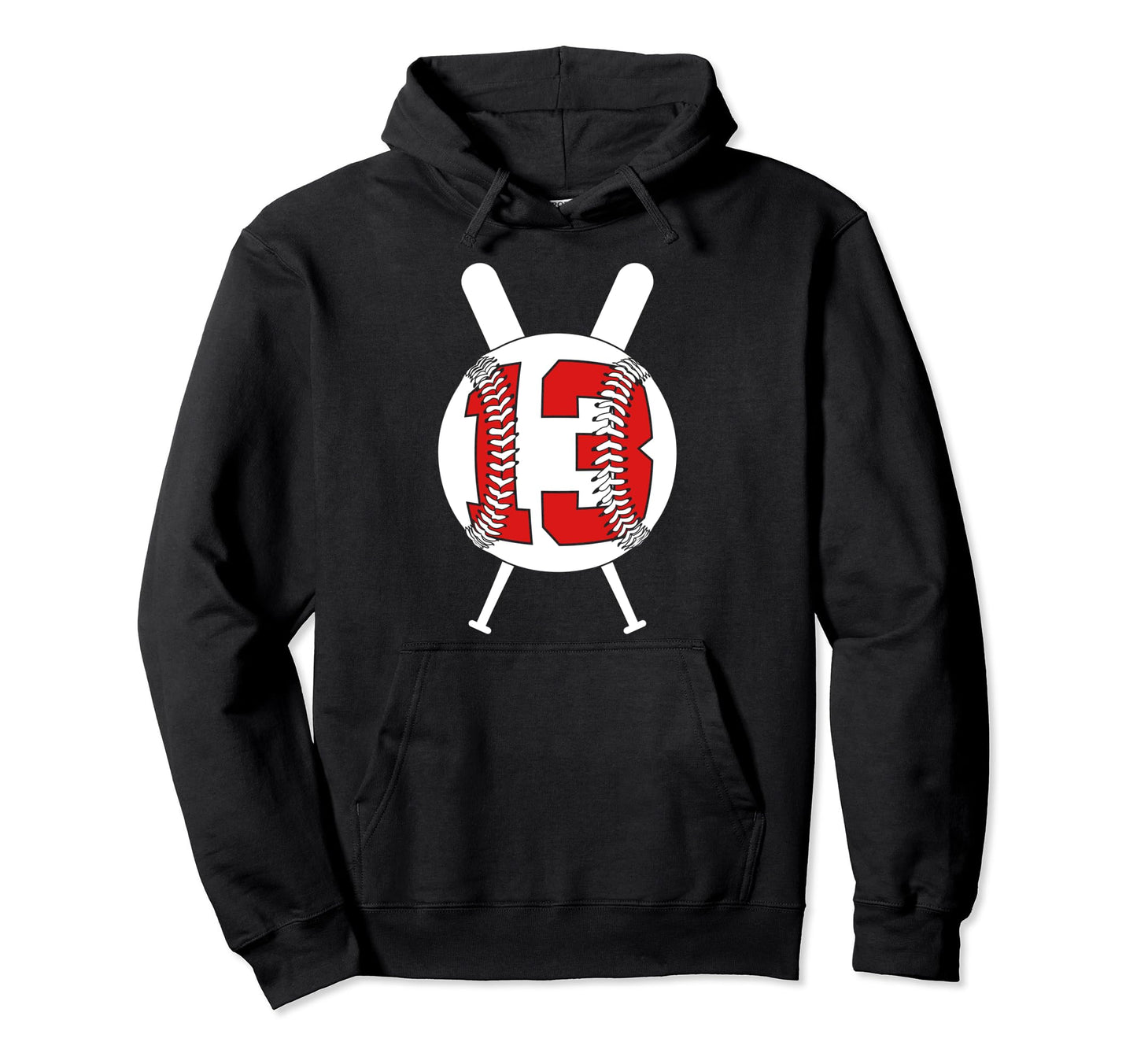 13 Years Baseball 13Th Birthday Hoodie - Custom Art Print for Adults - T-Shirt, Sweatshirt, Hoodie