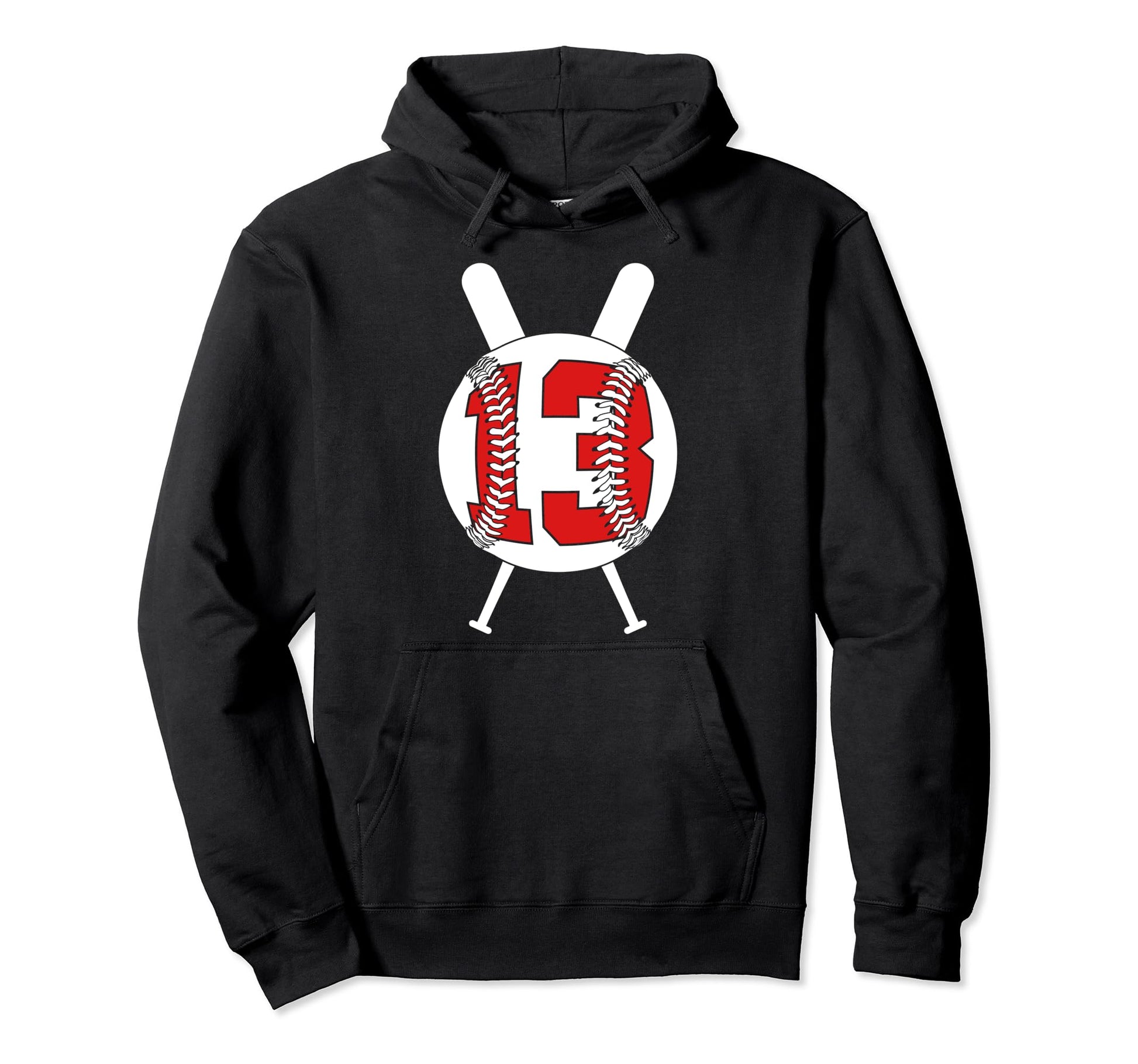 13 Years Baseball 13Th Birthday Hoodie - Custom Art Print for Adults - T-Shirt, Sweatshirt, Hoodie