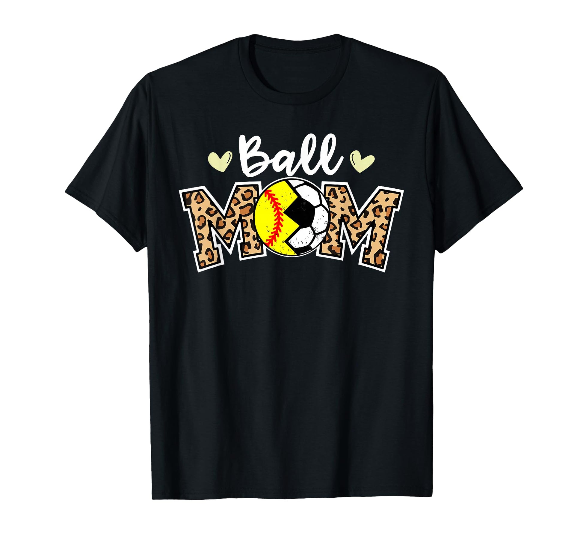 Ball Mom Leopard Funny Soccer T-Shirt - Aesthetic Graphic for Adults - T-Shirt, Sweatshirt, Hoodie
