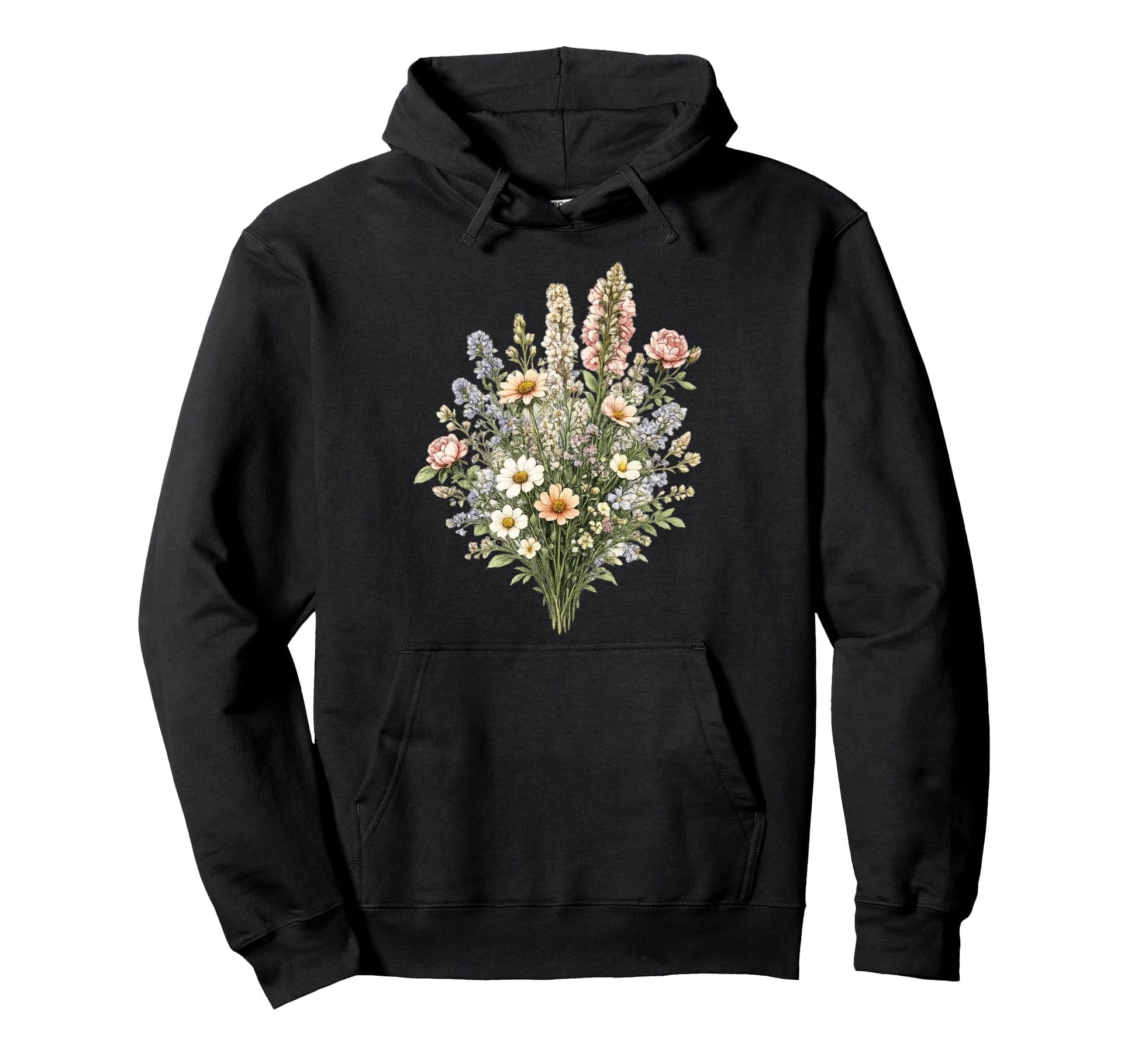 Wildflower Floral Botanical Hoodie - Aesthetic Graphic Men Women - T-Shirt, Sweatshirt, Hoodie