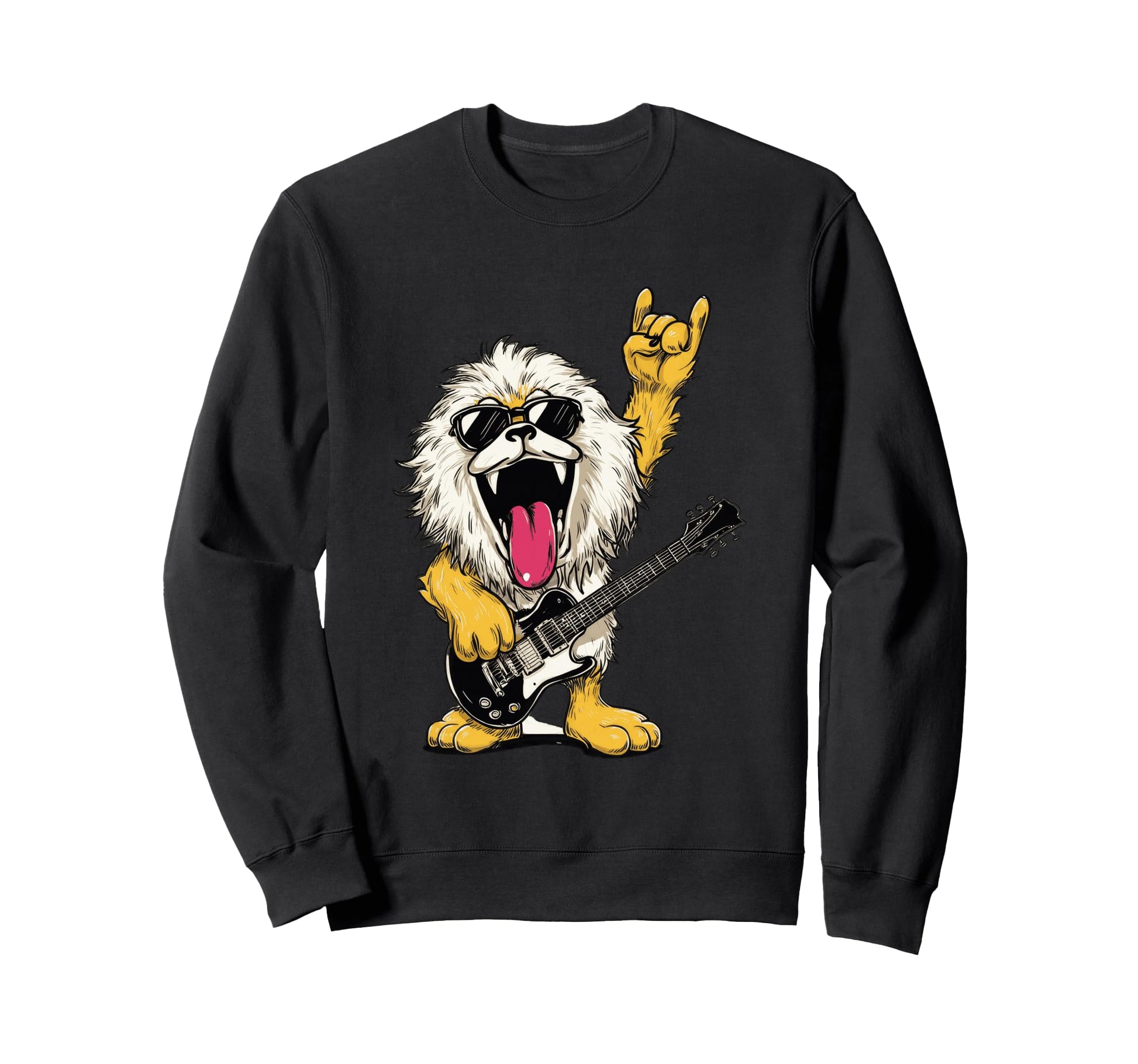 Funny Rock Dog Animal Music Lover Sweatshirt - Fun Novelty Design Unisex - T-Shirt, Sweatshirt, Hoodie