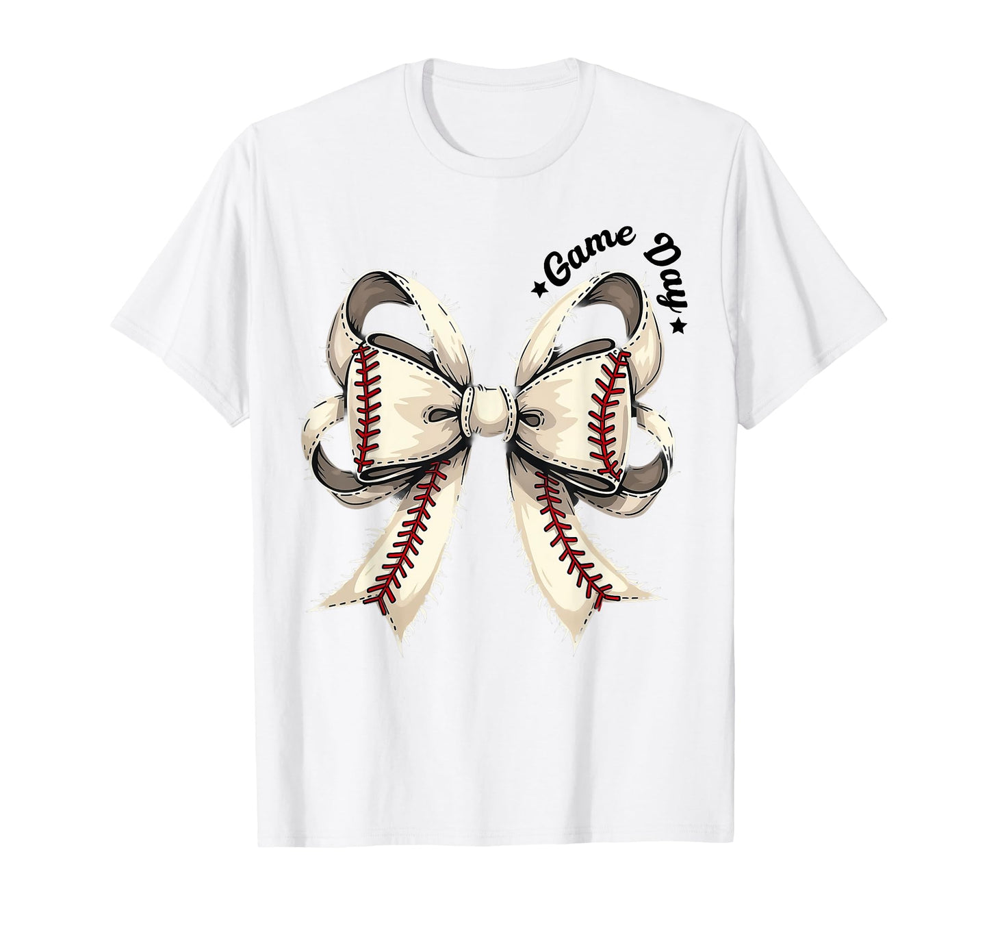 Game Day Baseball Coquette Bow T-Shirt - Casual Everyday Wear Men Women - T-Shirt, Sweatshirt, Hoodie