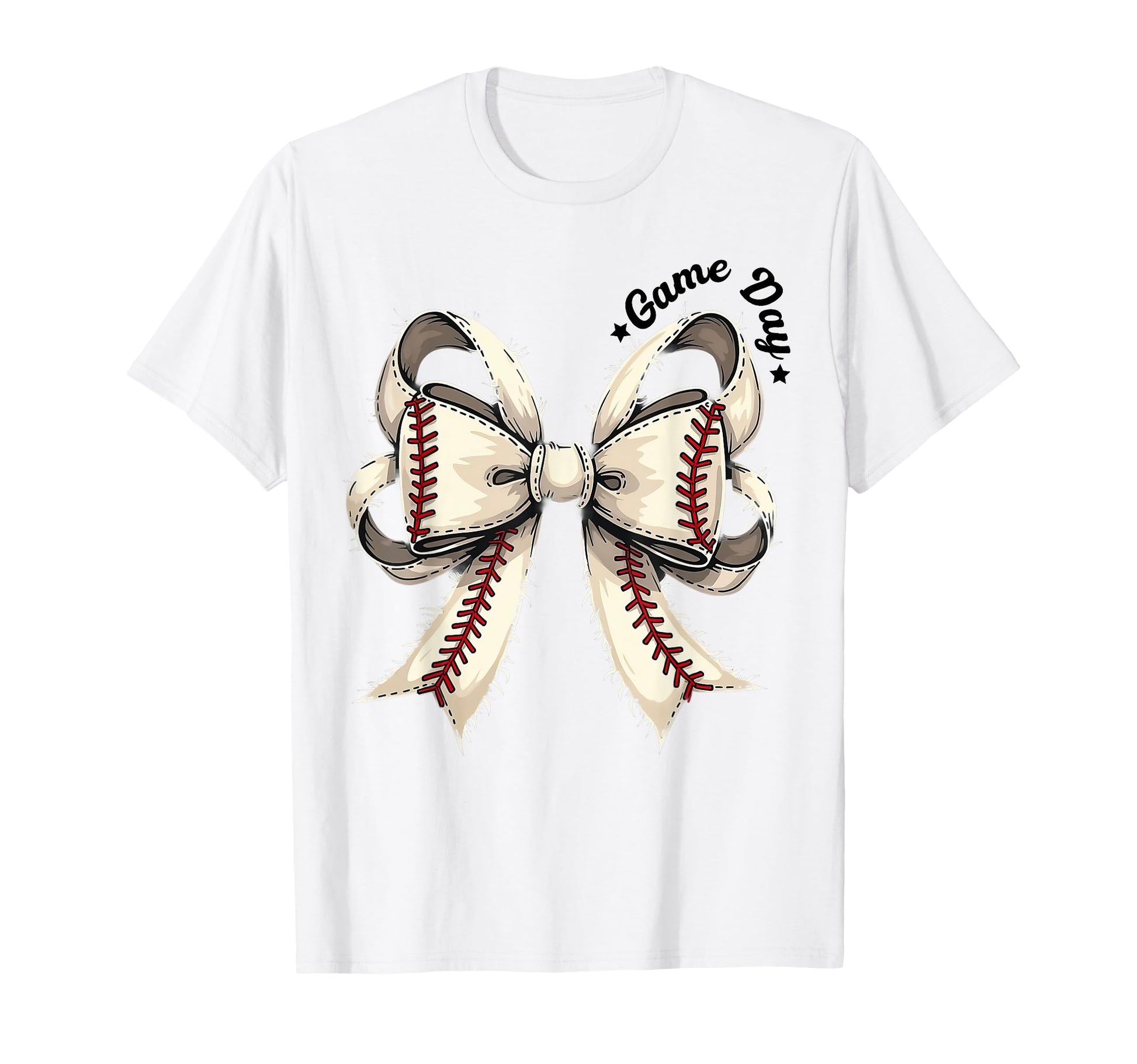 Game Day Baseball Coquette Bow T-Shirt - Casual Everyday Wear Men Women - T-Shirt, Sweatshirt, Hoodie