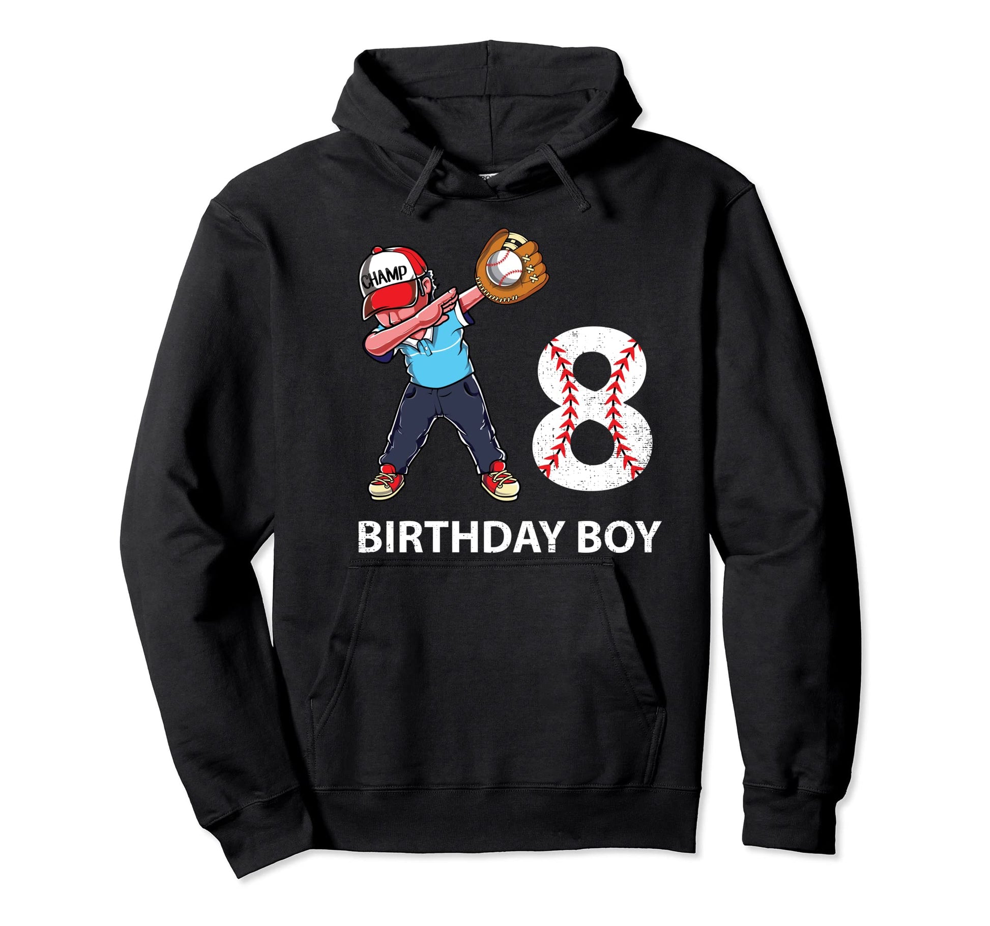 8Yo Birthday Baseball Lover Party Gift Hoodie - Fun Novelty Design Unisex - T-Shirt, Sweatshirt, Hoodie