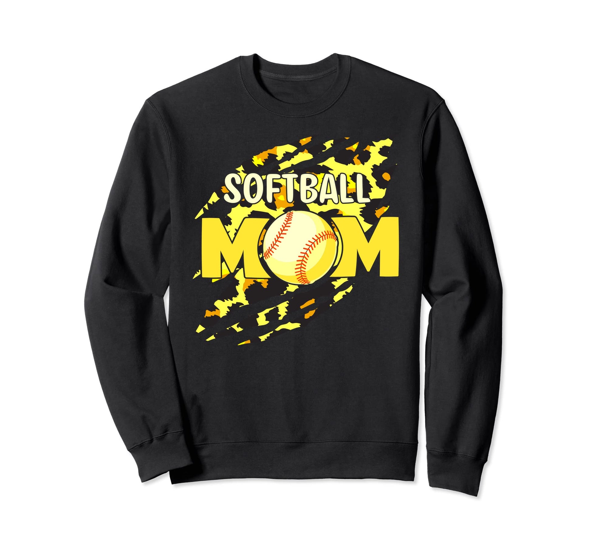 Softball Mom Leopard Game Day Sweatshirt - Aesthetic Graphic Men Women - T-Shirt, Sweatshirt, Hoodie