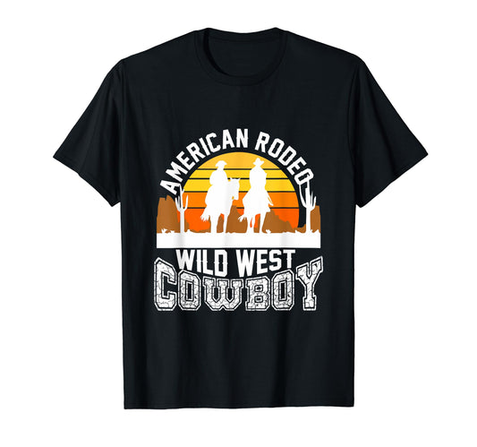 American Rodeo Wild West Cowboy Party T-Shirt - Minimalist Print Unisex - T-Shirt, Sweatshirt, Hoodie