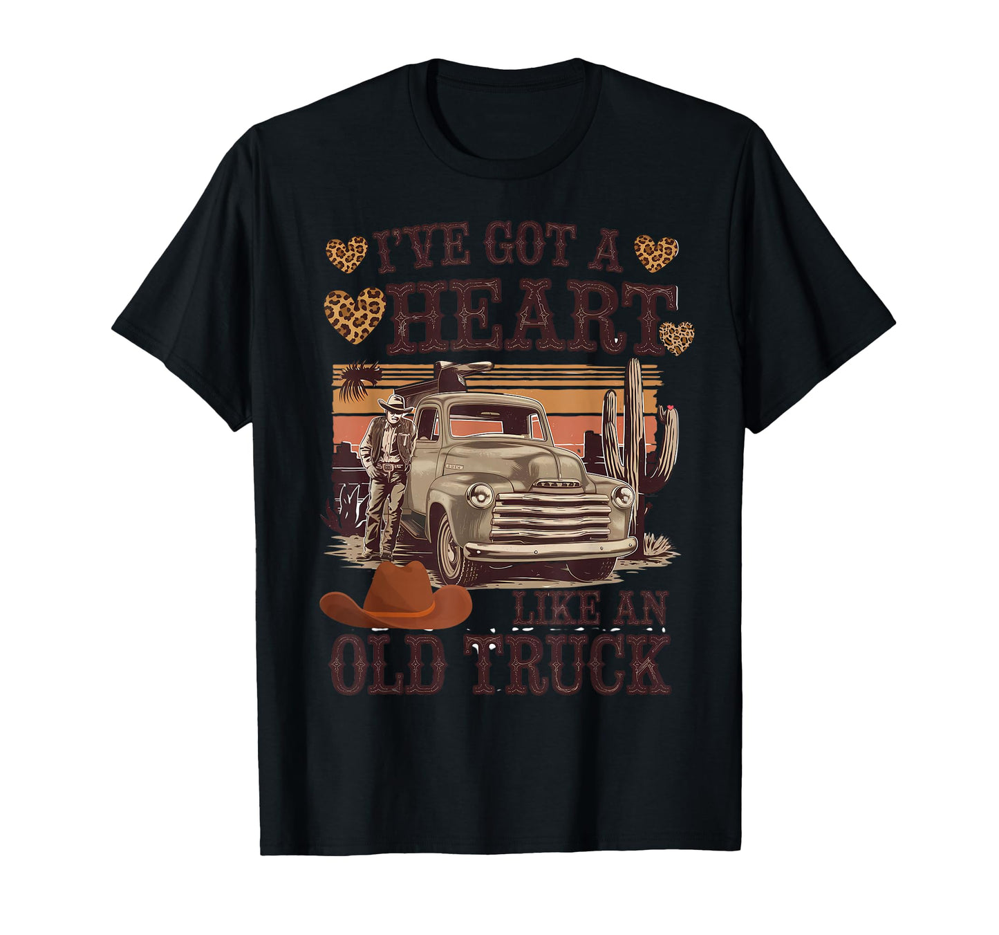 Heart Like Old Truck Western T-Shirt - Custom Art Print Men Women - T-Shirt, Sweatshirt, Hoodie