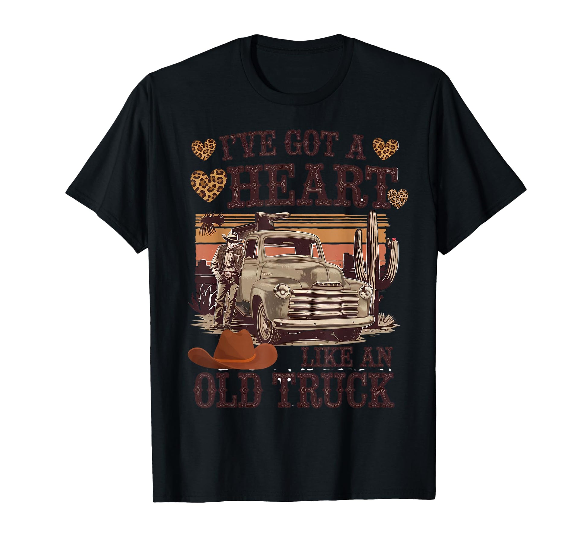 Heart Like Old Truck Western T-Shirt - Custom Art Print Men Women - T-Shirt, Sweatshirt, Hoodie