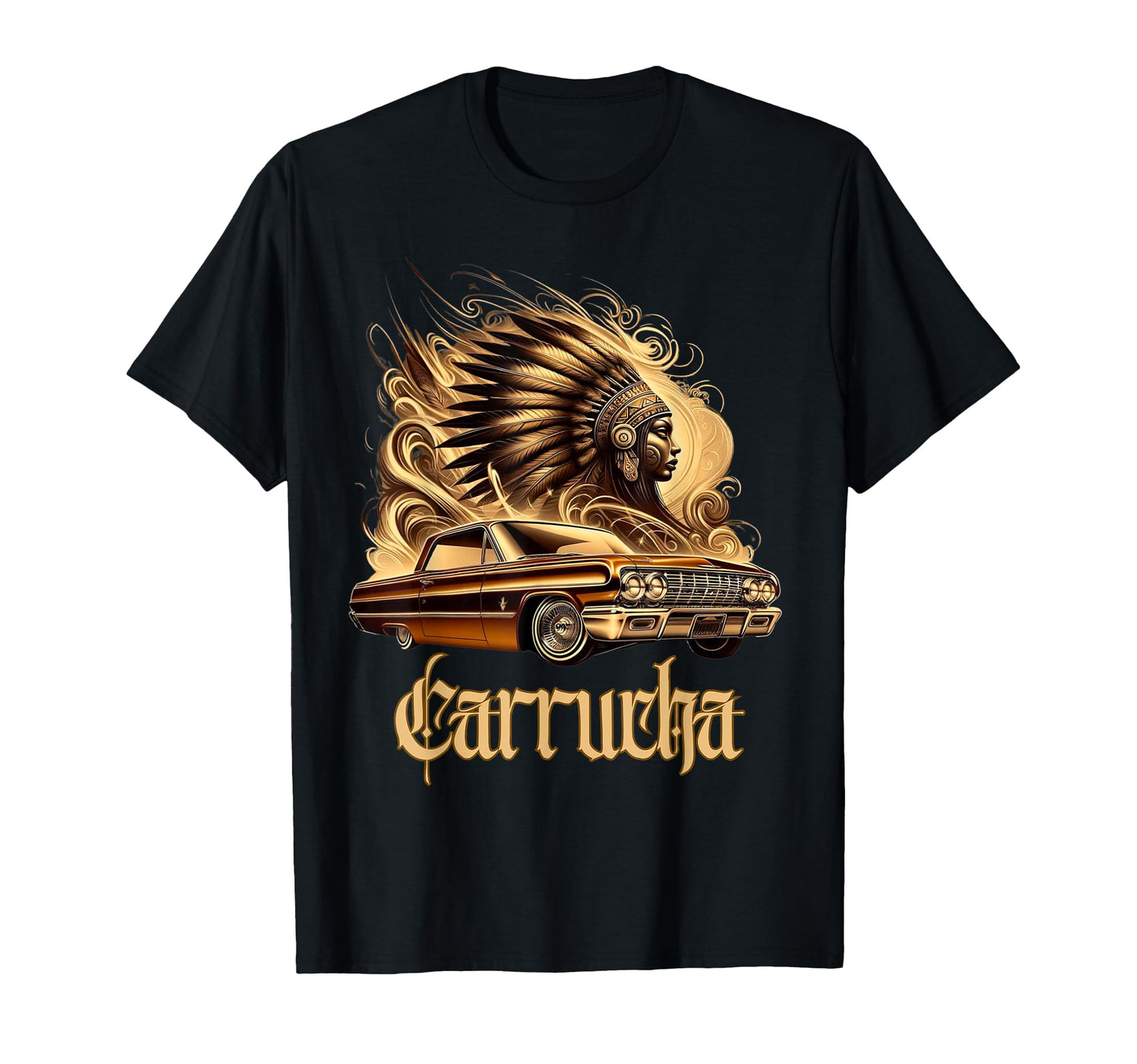 Chicano Aztec Cholo Muscle Car T-Shirt - Streetwear Style for Adults - T-Shirt, Sweatshirt, Hoodie
