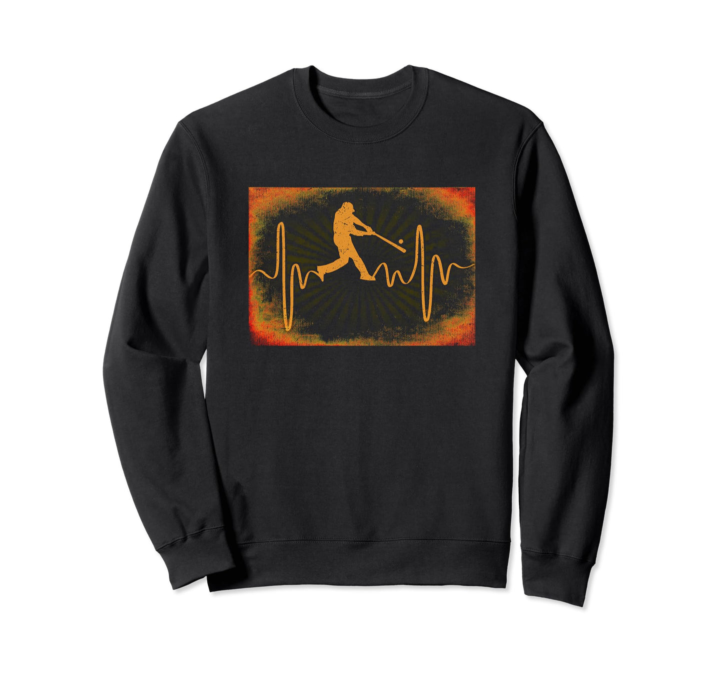 Baseball Heartbeat Baseball Players Sweatshirt - Trendy Graphic for Adults - T-Shirt, Sweatshirt, Hoodie
