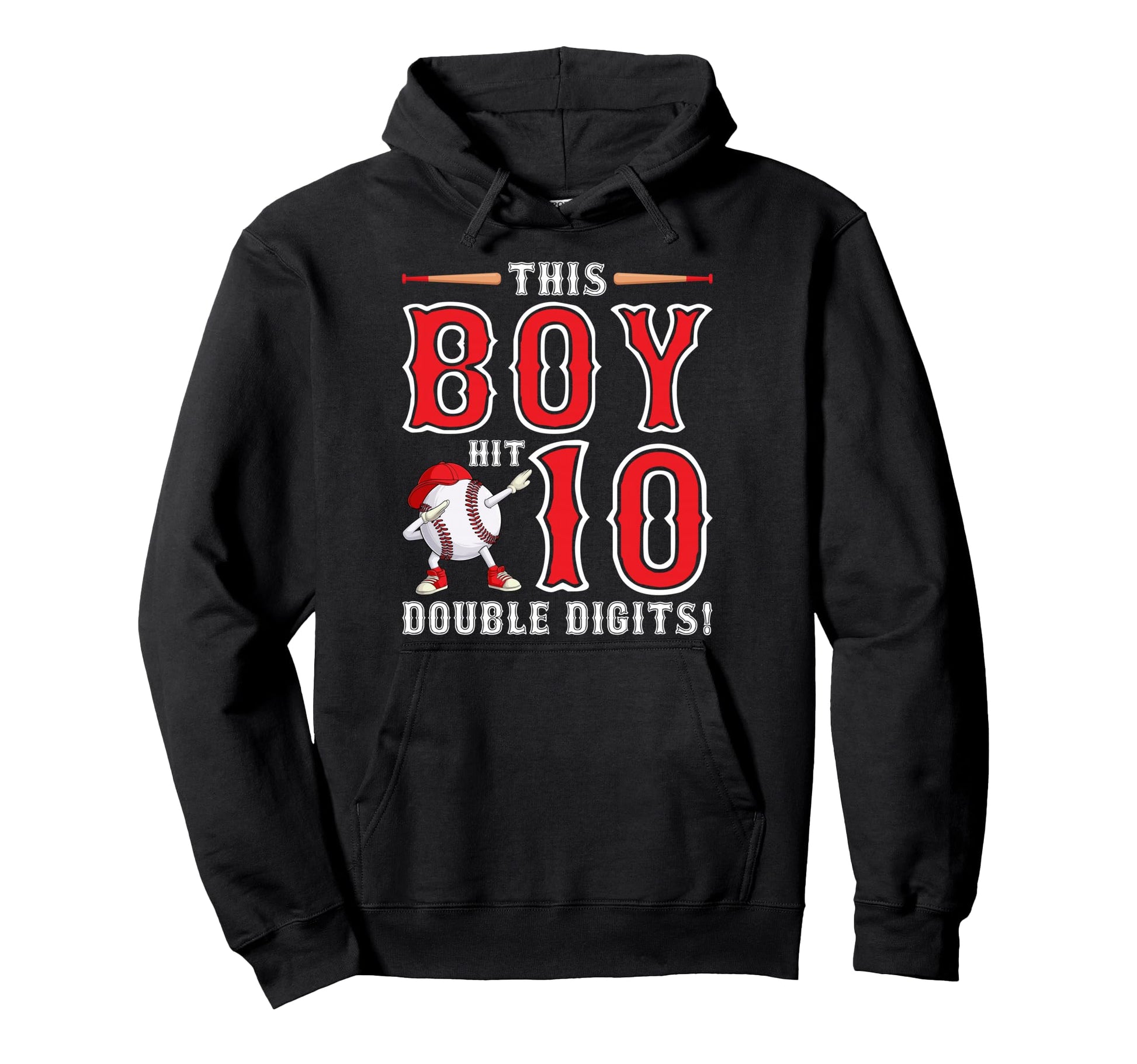 This Hit Double Digits Dabbing Baseball Hoodie - Graphic Print for Adults - T-Shirt, Sweatshirt, Hoodie