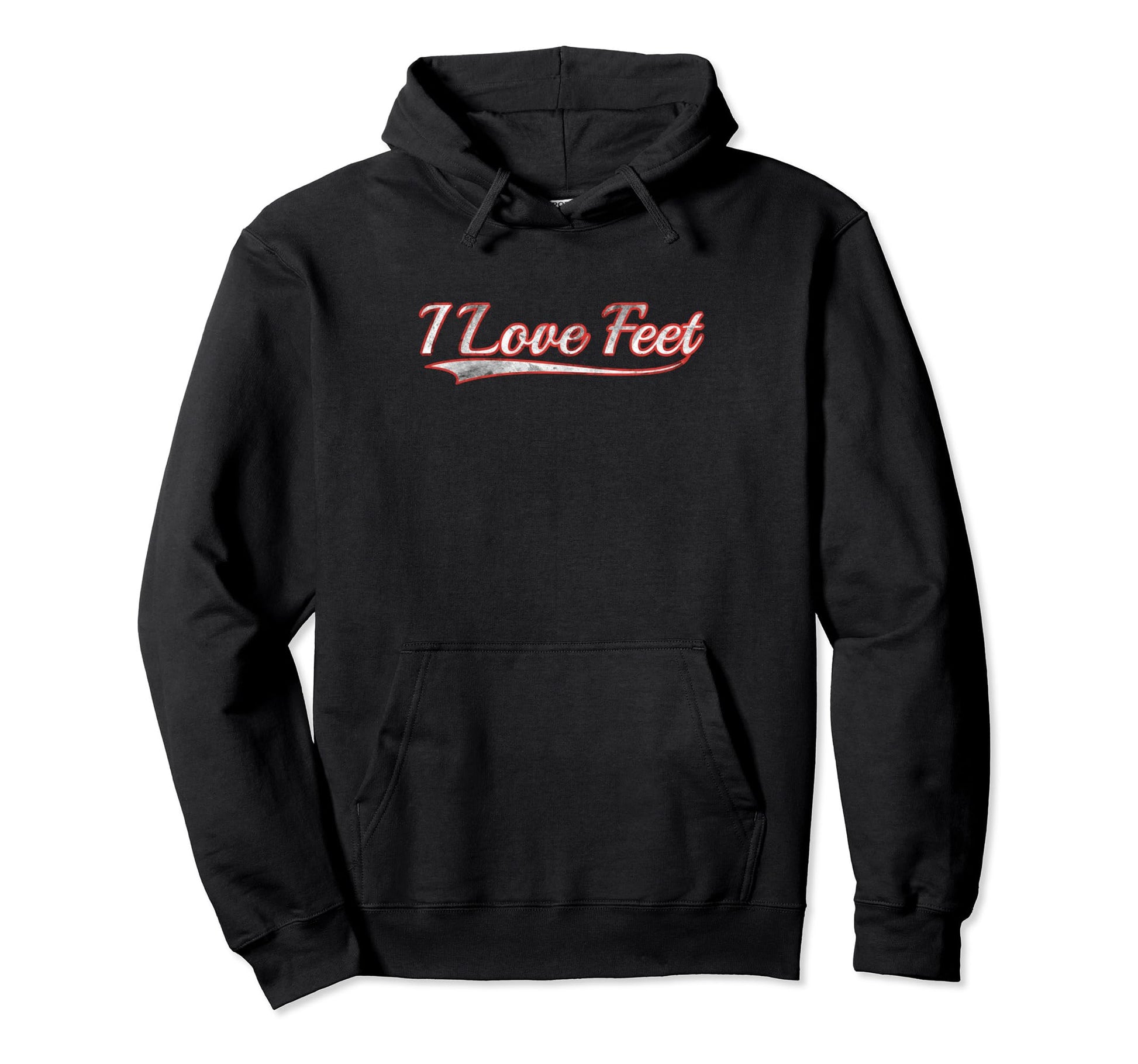 I Love Feet Varsity Distressed Hoodie - Casual Everyday Wear for Adults - T-Shirt, Sweatshirt, Hoodie