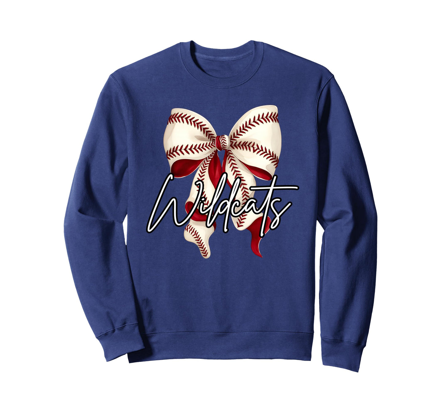 Wildcats Baseball Bow Game Day Team Sweatshirt - Graphic Print Men Women - T-Shirt, Sweatshirt, Hoodie