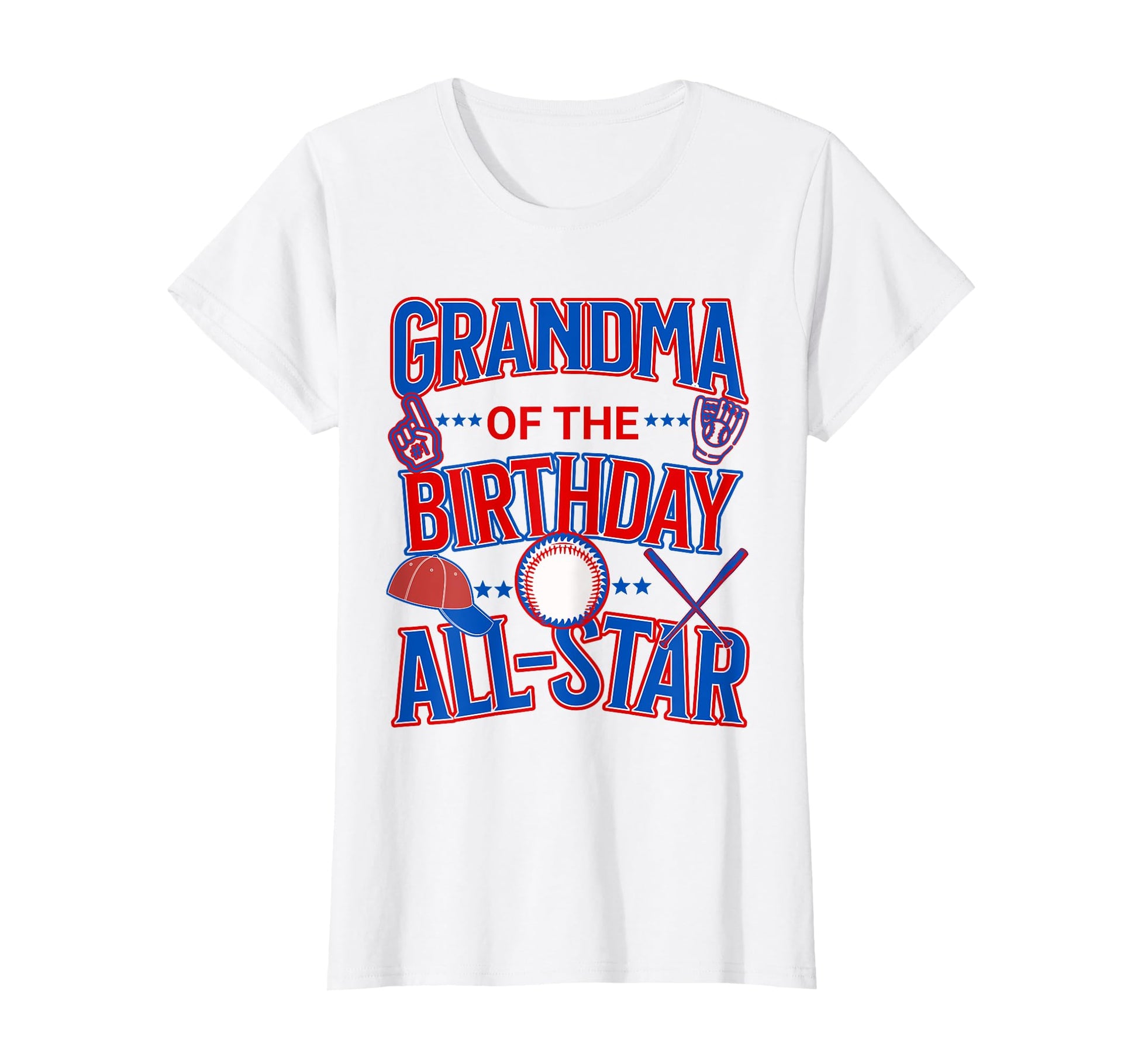 Womens Grandma All Star Birthday Baseball T-Shirt - Unique Graphic Unisex - T-Shirt, Sweatshirt, Hoodie