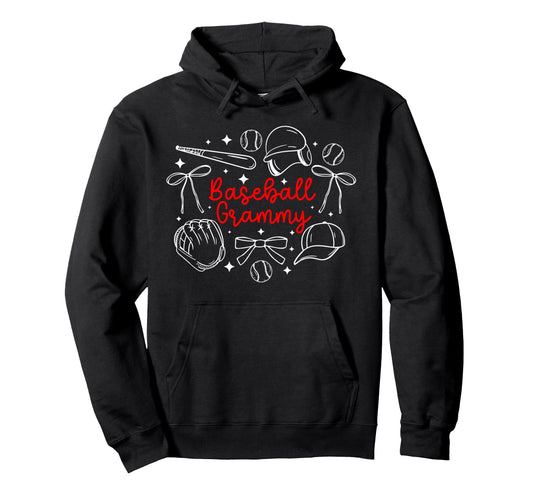 Baseball Grammy Coquette Grammy Hoodie - Minimalist Print for Adults - T-Shirt, Sweatshirt, Hoodie