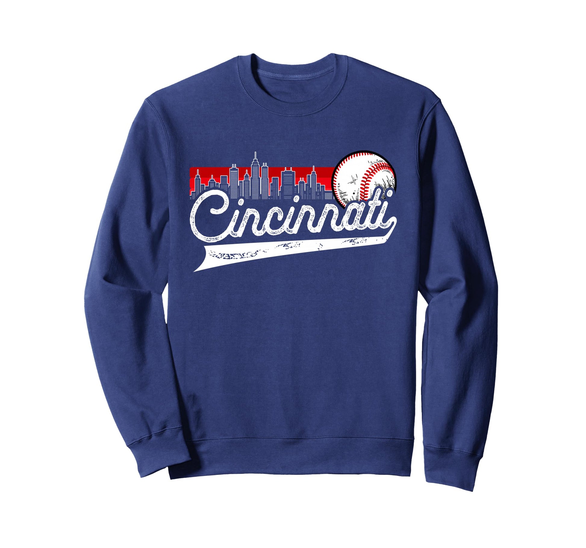 Cincinnati Baseball Softball Sweatshirt - Fun Novelty Design for Adults - T-Shirt, Sweatshirt, Hoodie