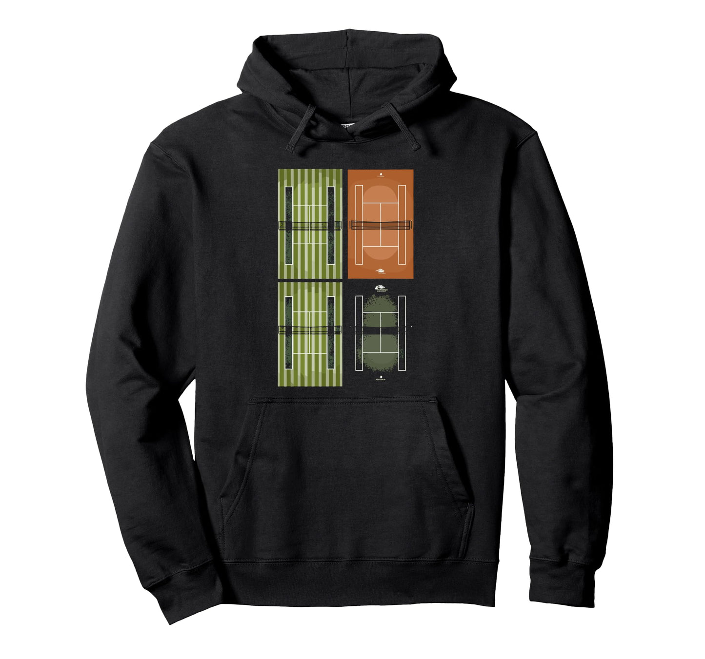 Grand Slam City Tennis Court Hoodie - Minimalist Print for Adults - T-Shirt, Sweatshirt, Hoodie