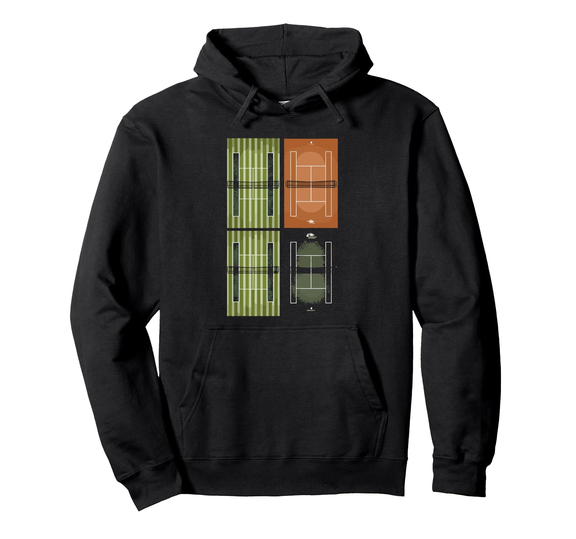 Grand Slam City Tennis Court Hoodie - Minimalist Print for Adults - T-Shirt, Sweatshirt, Hoodie
