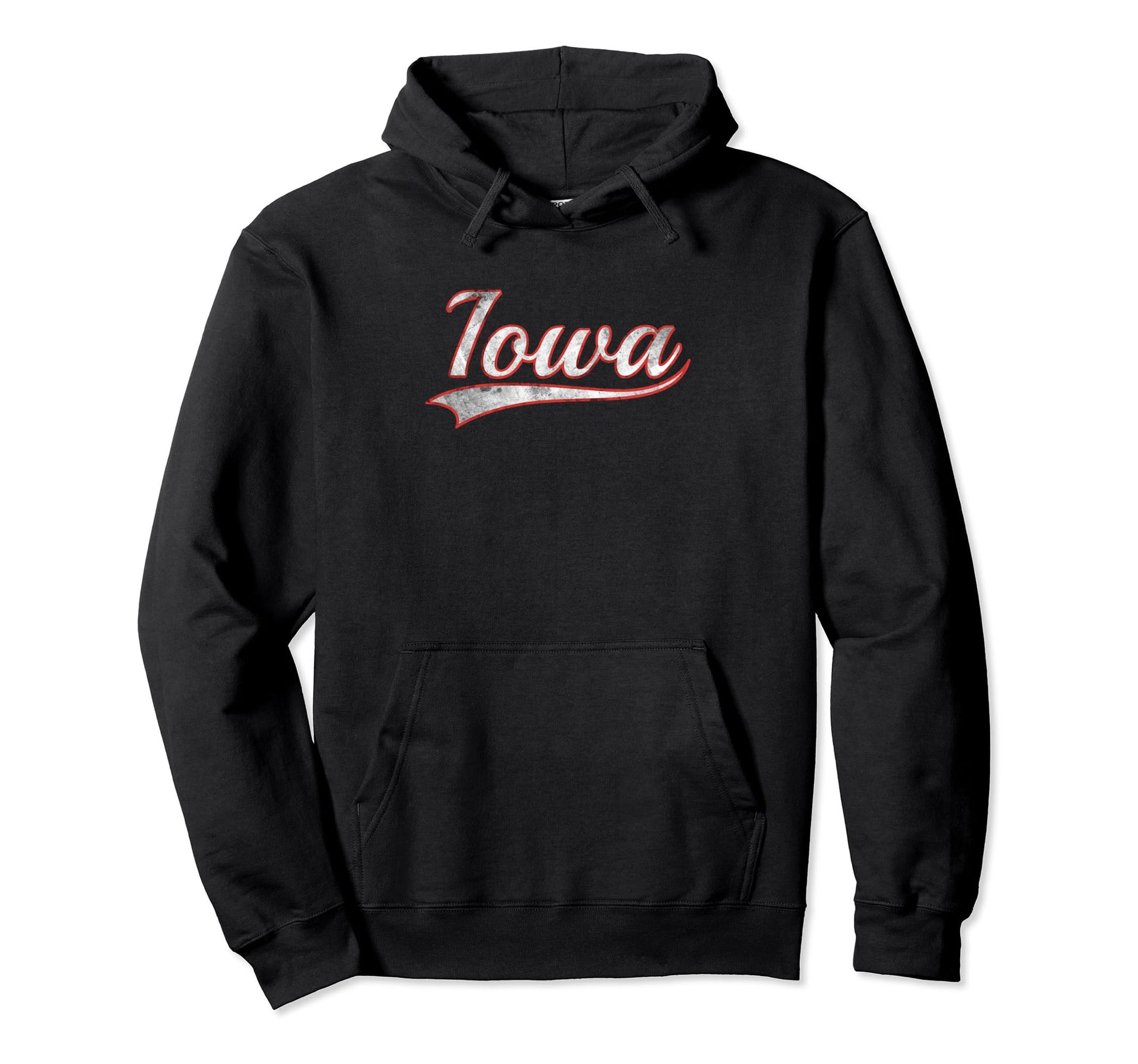 Iowa Varsity Distressed Throwback Hoodie - Aesthetic Graphic for Adults - T-Shirt, Sweatshirt, Hoodie
