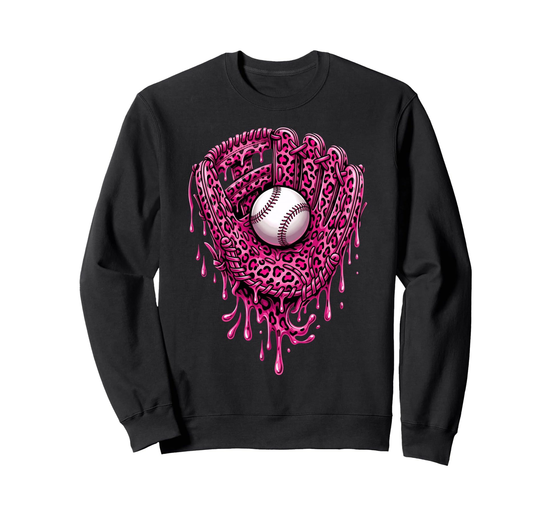 Baseball Drip Leopard Pattern Sweatshirt - Graphic Print Men Women - T-Shirt, Sweatshirt, Hoodie