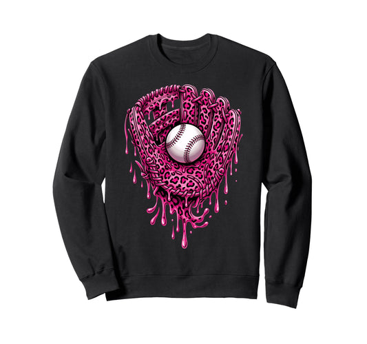 Baseball Drip Leopard Pattern Sweatshirt - Graphic Print Men Women - T-Shirt, Sweatshirt, Hoodie