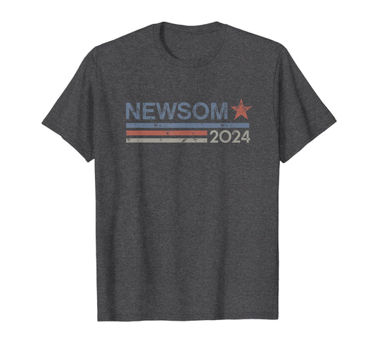 2024 Gavin Newsom President Star Stripes T-Shirt - Minimalist Print Unisex - T-Shirt, Sweatshirt, Hoodie